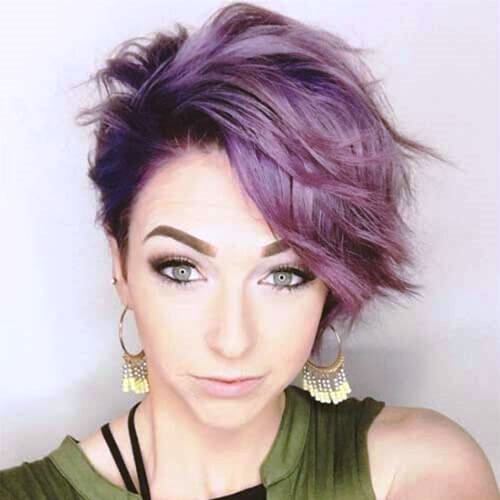 Asymmetric Rainbow Short Pixie Cut for Girls
