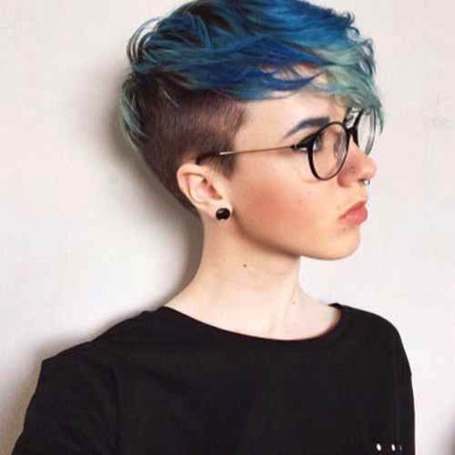 Multi Colored Pixie Short Haircut for Girls