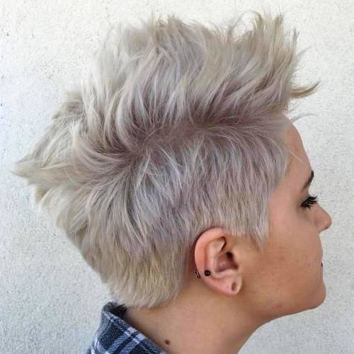Silver Short Pixie Quiff for Girls