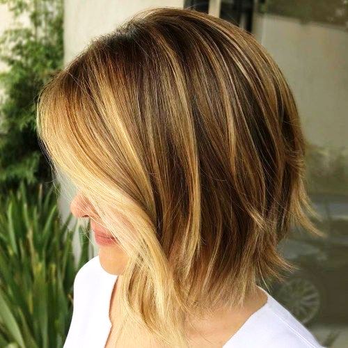 Highlighted Bob with Ear-Length Tousles