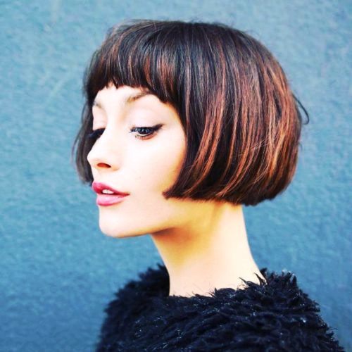 Short Bob with Highlighted Bangs